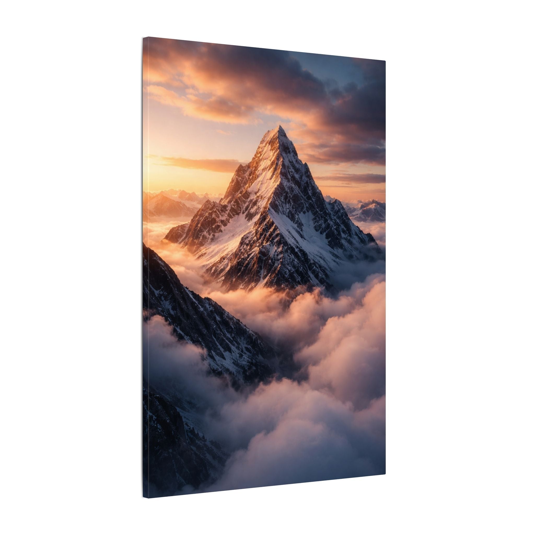 Alpine Crown – Snow Peak Mountain Canvas Wall Art – Zyphenzx