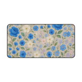 Blue Blossom Blue Floral Desk Mat XXL Extended Mouse Pad