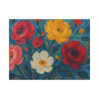Midnight Garden Glow Colorful Floral Canvas Wall Art (Made in USA)