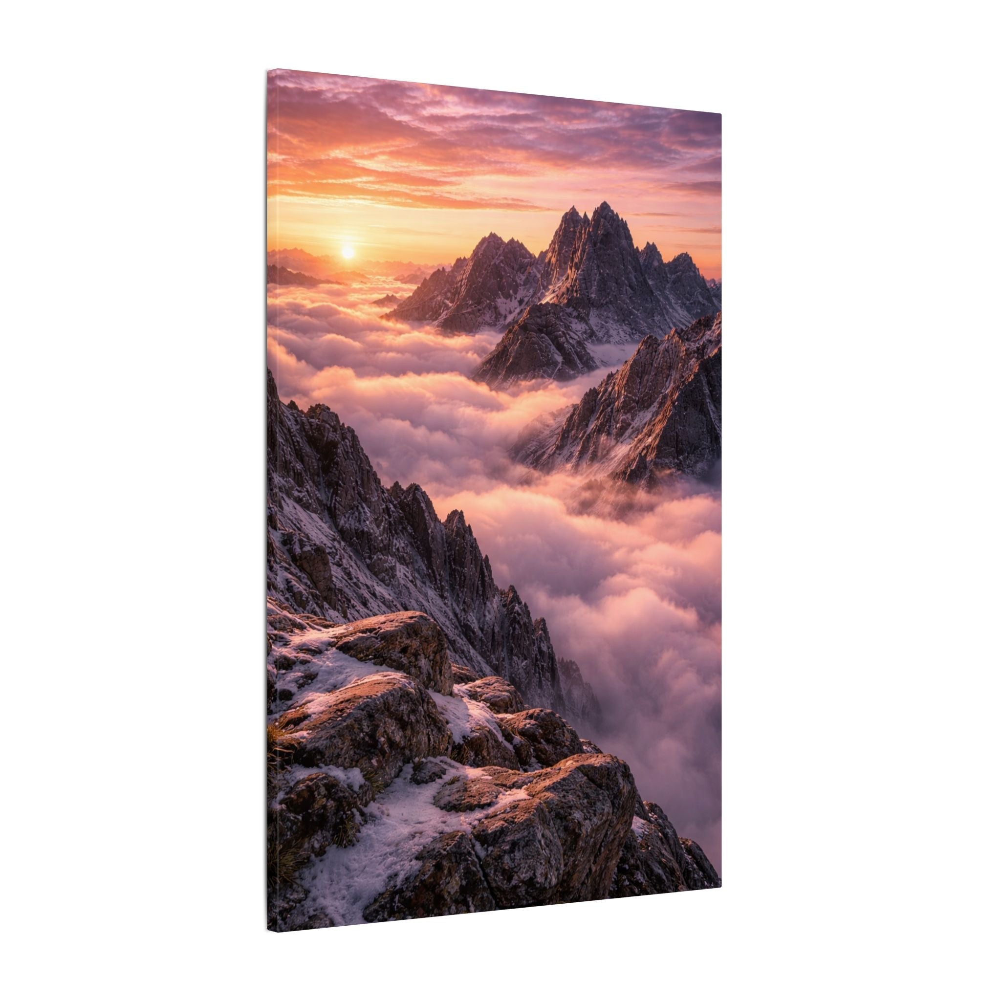 Mountain Canvas Wall Art – Above the Clouds Sunset Landscape | Summit ...