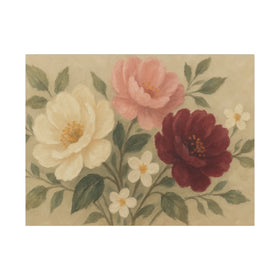 Timeless Petal Harmony Neutral Floral Canvas Wall Art (Made in USA)